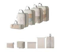 Compression Travel Organizer Set Travel Packing Cubes, Suitcase Organizer Bags Packing Cubes Foldable Luggage Organizer Packing Bags, With Shoe Bag & Hanging Toiletry Bag