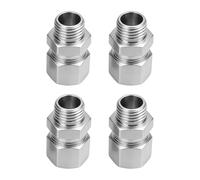 Compression Tube Pipe Fitting Connector, 4PCS 1/2" OD x 3/8" NPT 304 Stainless Steel Male Connector, Straight Coupling Adapter for Oil Gas Water and Other Pipeline Systems