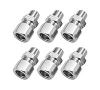 Compression Tube Pipe Fitting Connector, 6PCS 1/4" G x 12mm OD 304 Stainless Steel Male Connector, Straight Coupling Adapter for Oil Gas Water and Other Pipeline Systems