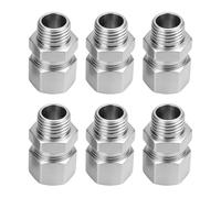 Compression Tube Pipe Fitting Connector, 6PCS 12mm OD x 1/2" NPT 304 Stainless Steel Male Connector, Straight Coupling Adapter for Oil Gas Water and Other Pipeline Systems