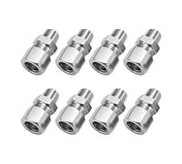 Compression Tube Pipe Fitting Connector, 8PCS 1/8" G x 10mm OD 304 Stainless Steel Male Connector, Straight Coupling Adapter for Oil Gas Water and Other Pipeline Systems