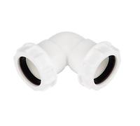 Compression Waste Bend 90° 40MM, Polypropylene Construction, No Solvent Welding Required, 1 in Pack