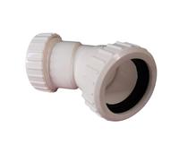 Compression Waste Pipe 45 Degree Bend Elbow - White 45 Degree 32mm Obstacle Bend Pushfit (Pack of 2)