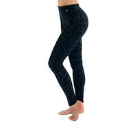 COMPRESSIONZ Compression Leggings for Women Tummy Control Workout Gym Running Yoga Leopard Print Black X-Large, Leopard Print, XL