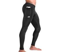 CompressionZ Men's Compression Pants for Workout, Sports|Base Layer Running Tights Leggings, Black W/ Pockets, X-Large