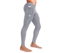 CompressionZ Men's Compression Pants for Workout, Sports|Base Layer Running Tights Leggings, Gray W/ Pockets, X-Large