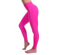 CompressionZ Women's Compression Leggings High Waisted Performance Shaping Gym, Pilates, Travel, Yoga, Workout Pants, Pink, M