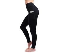 CompressionZ Women's Compression Leggings High Waisted Performance Shaping Gym, Pilates, Travel, Yoga, Workout Pants, Black W/ Pockets, M