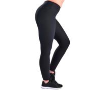 COMPRESSIONZ Women's Compression Leggings High Waisted Performance Shaping Gym, Pilates, Travel, Yoga, Workout Pants, Black: Ribbed Luxe, M