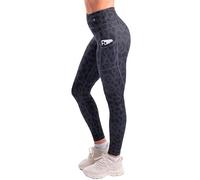 CompressionZ Women's Compression Leggings High Waisted Performance Shaping Gym, Pilates, Travel, Yoga, Workout Pants, Leopard Black W/ Pockets, XL