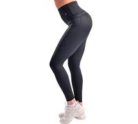 CompressionZ Women's Compression Leggings High Waisted Performance Tummy Control Gym, Pilates, Travel, Yoga, Workout Pants, Black Super High Waist W/ Pockets, 4X-Large