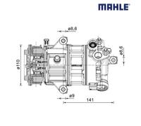 Compressor, air conditioning MAHLE ACP 1491 000P For FORD