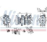 Compressor, air conditioning NISSENS 890602 for AUDI A5 (8T3) 2 2008-2013