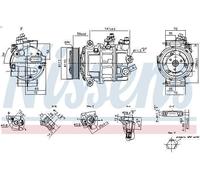 Compressor, air conditioning NISSENS 890893 for MAN TGE Van 2 2017-2024