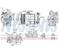 Compressor, air conditioning NISSENS 890947 for X-TRAIL II (T31) 2 2007-2013