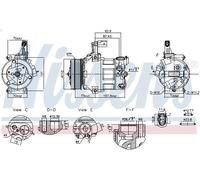 Compressor, air conditioning NISSENS 891034 for SKODA CITIGO (NF1) 1 2012-2019