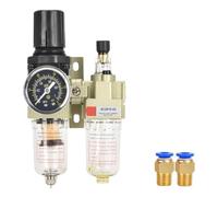 Compressor Air Filter Pressure Regulator Trap Pneumatic | Oil Water Separator Pump Manual Drainage Supply AC2010-02(AC2010-02 w PC8mm)