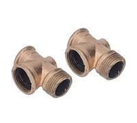 Compressor Check Valve 2 Pack | G1 / 4 Port Iron Hose Splitter for Water Pump/Pressure Tank | Leakproof Connector for RO System & Filtration Units