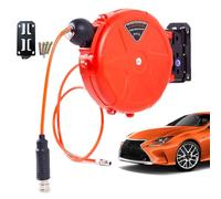 Compressor Hose Reel Retractable | 10m Auto Locking Commercial Air Hose Reel with Swivel Bracket,Heavy-Duty Air Tool, Use in Industry, Agriculture, Garage