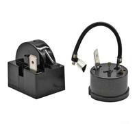 Compressor Start Relay QP3-15/C PTC Device for Refrigerator Repair Kit - Stop Hot Clicking Beverage Cooler Freezer Part Black(A)