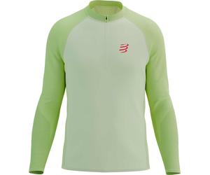 Compressport - Men's trail/running T-shirt - Trail Hz Ls Tshirt M Sugar/Shadow Lime for Men in Wool - Size S - Green Green S