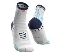 COMPRESSPORT Mens Pro Racing V3.0 High Running Socks, White/Blue, 42-44 EU