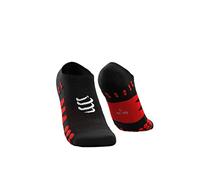 COMPRESSPORT No Show Socks Unisex Adult, Black/Red, 42-44