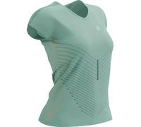 Compressport Performance Womens Running Top Green Short Sleeve Seamless T-Shirt