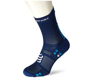 COMPRESSPORT Pro Racing Socks v4.0 Run High Socks, Sodalite/Fluo Blue, 42-44 Unisex-Adult