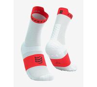 Compressport Pro Racing v4.0 Run Crew Socks White Bright Red - T4