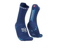 COMPRESSPORT Pro Racing Socks v4.0 Run High Socks, Sodalite/Fluo Blue, 35-38 Unisex-Adult