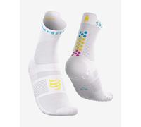 Compressport Pro Racing v4.0 Run High socks white yellow blue magenta - T2