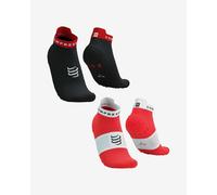 Compressport Pro Racing v4.0 Run Low socks pack red black (2 units) - T3