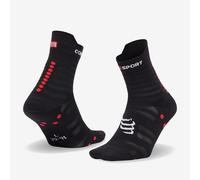 Compressport Pro Racing v4.0 Ultralight Run High Socks Black Red - T2