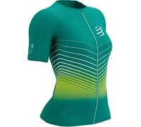 Compressport Tri Postural Aero Womens Cycling Jersey Green Short Sleeve T-Shirt