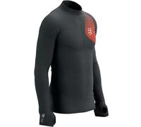 Compressport Winter Trail Postural Mens Running Top Black Long Sleeve Half Zip