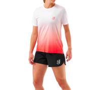 Compressport - Women's trail/running T-shirt - Performance Ss Tshirt W Fluo Red/White for Women - Size L Red L
