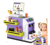 Comptoir De Caisse - Mini Supermarché Avec Machine À Café, Distributeur Et Point D'Eau, Jouet De Jeu De Rôle Éducatif Pour Développement Social Et Imagination