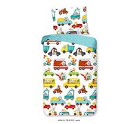 Comptoir du Linge Duvet Cover, Cotton, Multi-Coloured-Multi-Coloured, 135 X 200 cm + 1x80x80