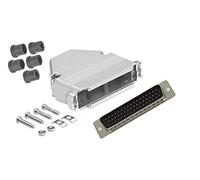 CompuCablePlusUSA.com Best DB50 Male Solder Cup Connector Complete DIY Kit Includes Solder Cup Connector, Metal Hood, Strain Relief Grommets, and Screws. (DB50 Male)