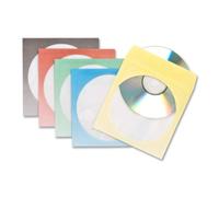 Compucessory CD Sleeve Envelopes Paper with Window W126xH126mm Assorted - Ref CCS26504 [Pack 100]