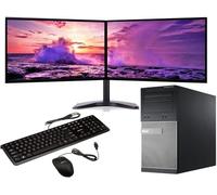 COMPUCLEAR Complete set Dual 22 inch Monitors & OptiPlex - Core i5-4590 - 8GB RAM - 256GB SSD - WiFi - Windows 11 Pro Desktop PC Computer Keyboard TFT mouse