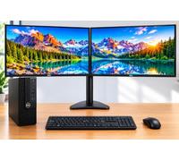 COMPUCLEAR Complete set Dual Dell 23 inch IPS HDMI Monitors & OptiPlex 3040 Core i5 8GB RAM 256GB SSD WiFi Windows 11 Pro 64-Bit Desktop PC Computer DVDRW Keyboard and Mouse (Renewed)