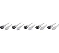 COMPUCLEAR IEC C14 to C13 Extension Power Cable, White, 2m Length, Pack of 5, 250V