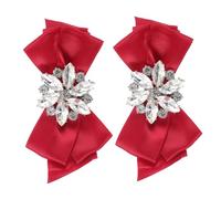 COMPUKAS 1 Pair Wedding Shoe Decorations Decorative Shoe Clips Bow Style Luxurious Polyester Artificial Crystal Adds Glamour for Women Wedding 2.95x1.77x0.39in