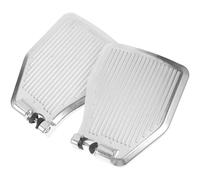 COMPUKAS 1 Pair Wheelchair Footplates Aluminum Alloy Ergonomic Design Silver Easy to Carry Footrest Supplies for People with Lower Limb Movement Disorders