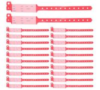 COMPUKAS 100pcs Adult Hospital Band Disposable PVC Identification Wristbands Red Waterproof Wristbands for Efficient Management in Hospital Environments