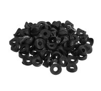 COMPUKAS 100pcs Black Plastic Duckbill Washers Rustproof Flat Fasteners Easy Screw-in Installation for Secure Quiet Cabinet and Chair Connection