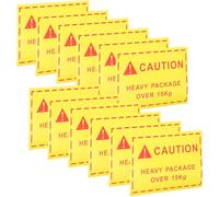 COMPUKAS 100pcs Yellow Heavy Object Shipping Labels Adhesive Warning Stickers Caution Sign for Shipping Work and Loading Dock to Remind Packages Over 15kg