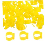 COMPUKAS 100pcs Yellow Plastic Poultry Leg Bands for Chicks and Small Poultry Breed Lightweight Chicken Bird Leg Rings for Easy Identification in Farming Random Color